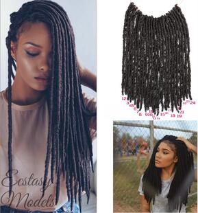 雷鬼脏辫soft dread lock twist hair Faux Locs crochet braids