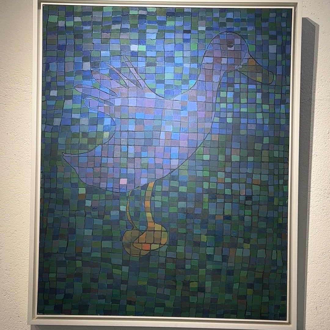 手绘马赛克鸭油画折后