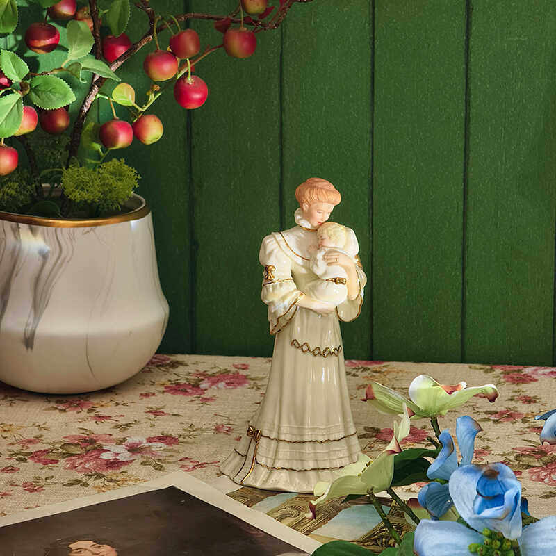 瓷娃娃莱诺克斯陶瓷母子人物客厅摆件创意精致奢华家居装饰雕像