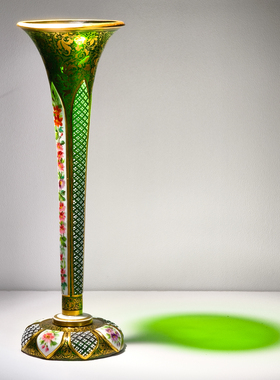 花瓶ins宫廷风文艺古典瘦高简美手工奢华moser插花中古装饰摆件