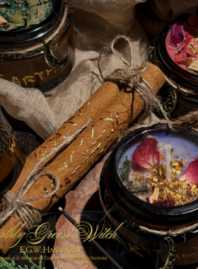 E.G.W原创蜡烛手工绘制烫金款 便携天然大豆蜡祈愿灯