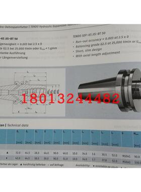 BT50-20-90L 204457德国雄克SCHUNK液压刀柄 现货特价 需询价