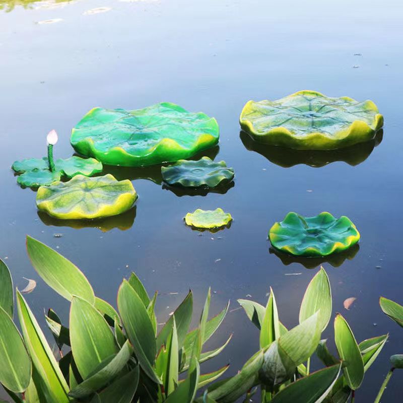 浮水荷叶莲花摆件水池喷泉装饰