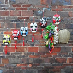 餐厅酒楼挂饰装饰品挂件结国粹戏曲川剧京剧脸谱面具包房包间墙饰