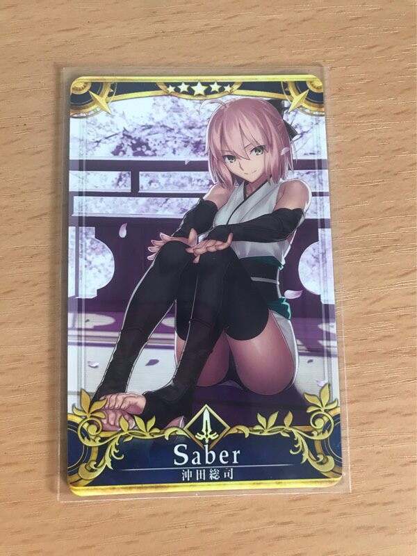 FGO街机卡牌，剑阶冲田总司街机实体卡，可街机 英灵总司 fate