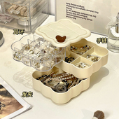 旋转首饰盒精致发饰饰品首饰耳环盒子戒指项链耳饰耳钉可爱收纳盒