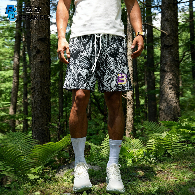 bkcxzice破冰正品科比蛇鳞美式短裤男夏季篮球训练四分球裤运动裤