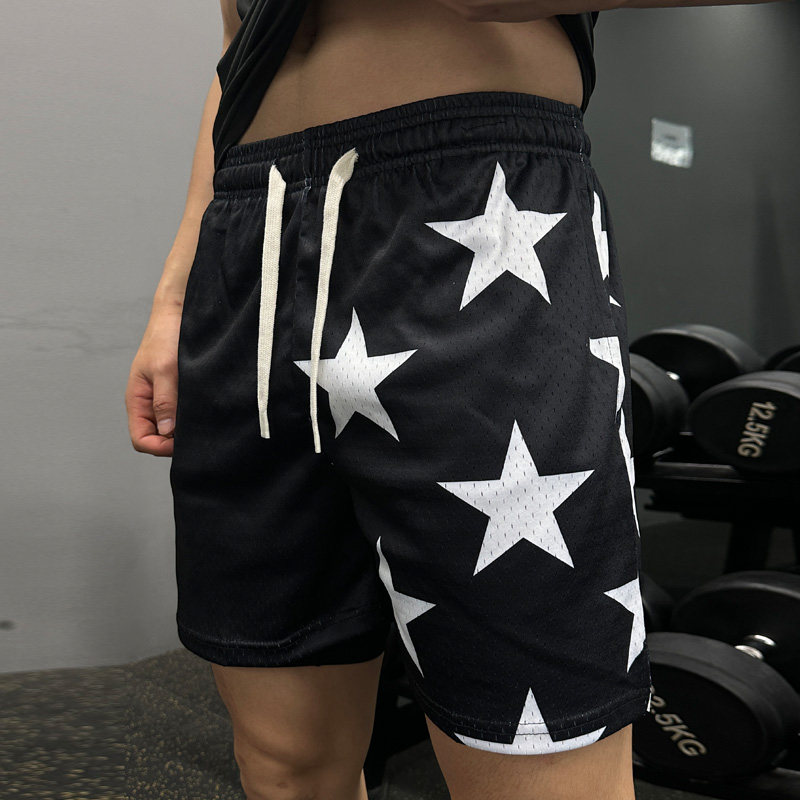 bkcxzice破冰正品星星四分运动短裤男美式宽松不过膝篮球训练短裤