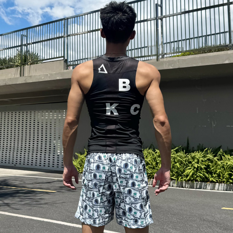 破冰正品窄肩美式背心男速干弹力紧身球衣篮球跑步训练服运动t恤