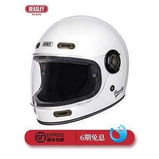 BEASLEY比斯力覆古全盔摩托车男头盔女冬季巡航机车玻璃钢3C认证