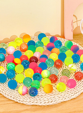 25mm彩色透明弹力球 儿童创意实心弹跳球扭蛋机弹弹球活动小礼品