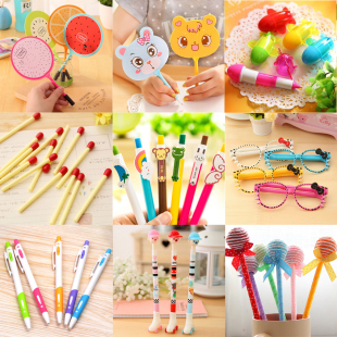 韩国创意文具卡通动物笔 可爱圆珠笔 伸缩笔学生奖品学习用品批发