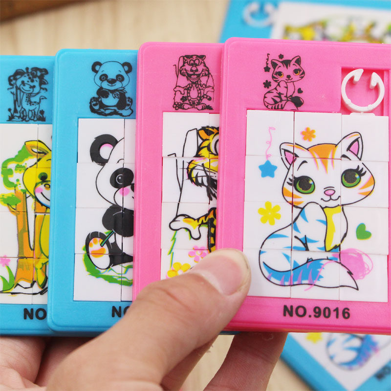 80 AFTER NOSTALGIC CLASSIC CHILDRENS CHILDHOOD CHILDHOOD PLASTIC SLIDING 9 GRID THREE-DIMENSIONAL MOVING JIGSAW PUZZLE EDUCATIONAL TOYS