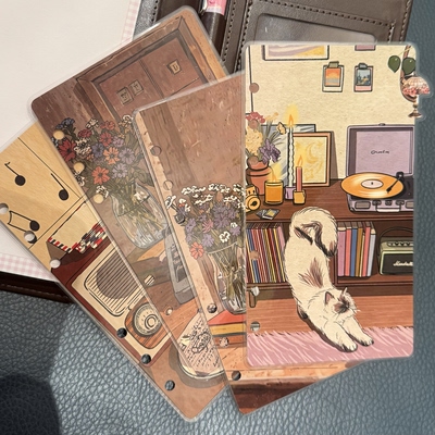 复古风氛围感插画A5slimA6A7手绘奇葩手工塑封M5分隔页索引