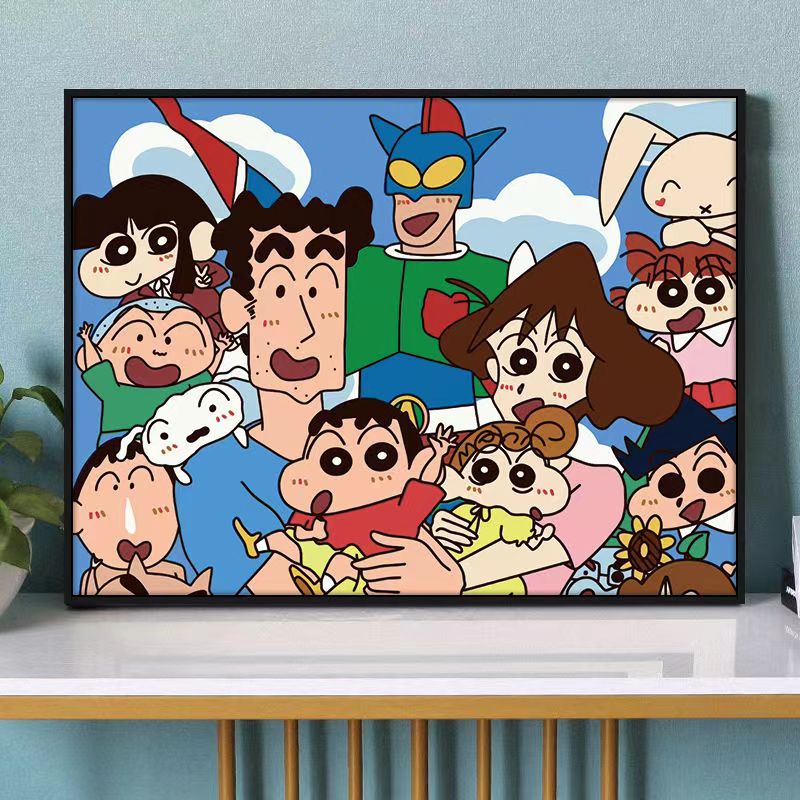 蜡笔小新钻石贴画手工diy自粘满钻卡通动漫小葵广智装饰画十字绣