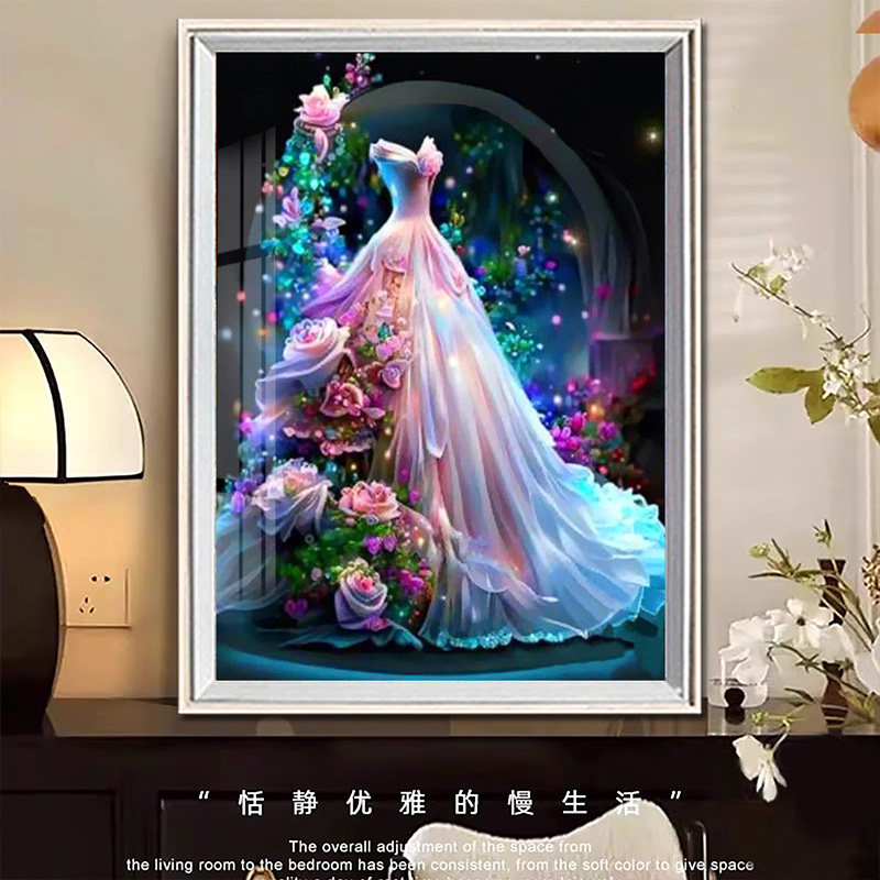 梦幻婚纱钻石画2026新款手工diy砖石贴画高级感唯美嫁衣十字绣