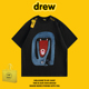 HUSSRY 美式 潮牌动漫周边印花男女同款 DREW 重磅纯棉短袖 百搭