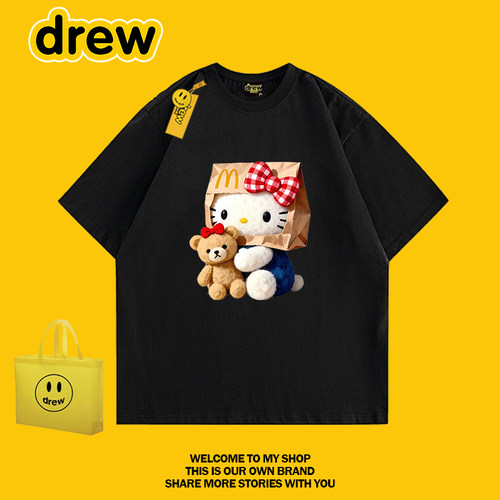 drew美式HelloKitty纯棉T恤