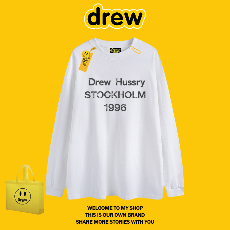 Drew美式潮牌字母印花长袖T恤图片