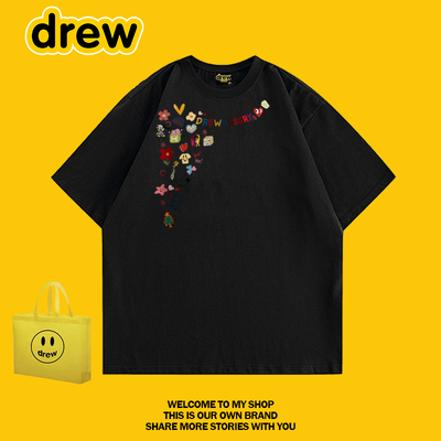 drew美式重磅纯棉卡通宽松T恤