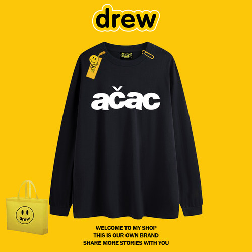 drew潮牌ACAC字母秋冬长袖T恤