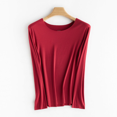 长袖简约薄款莫代尔女百搭