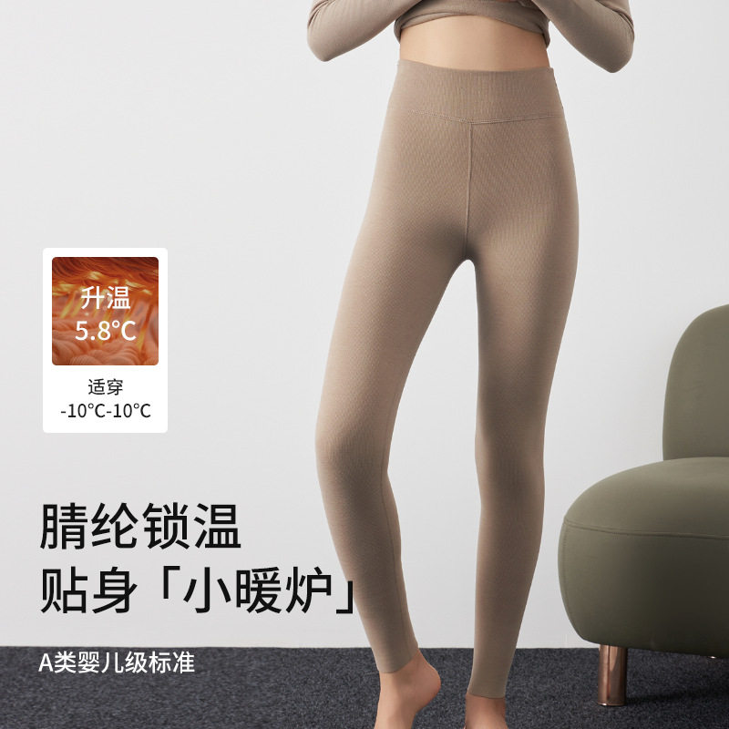 加厚德绒保暖裤女高腰收腹