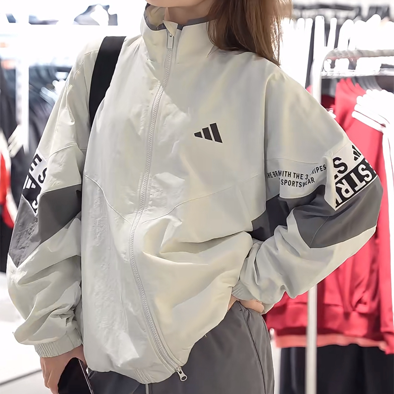 Adidas阿迪达斯正品男女款外套2026秋季新款美式宽松运动立领夹克