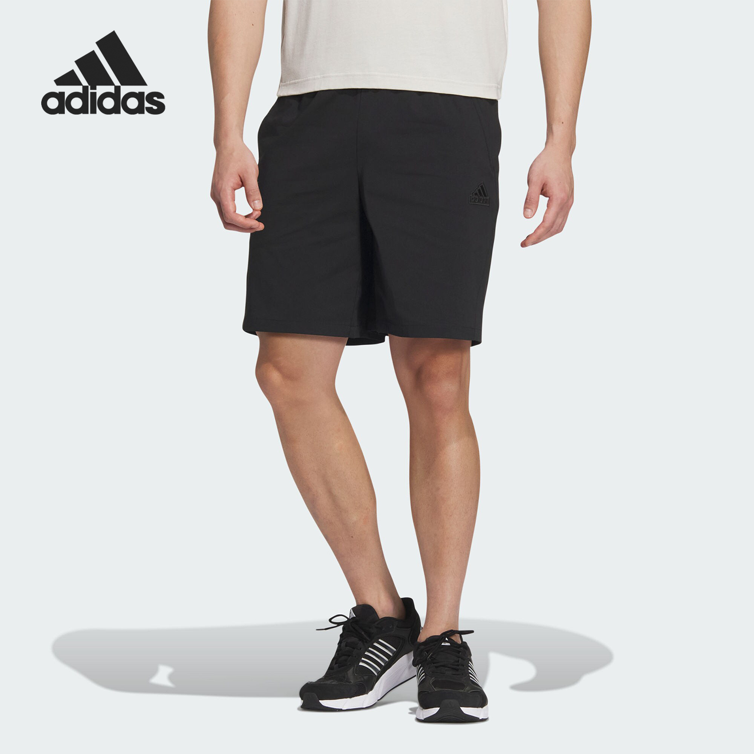 Adidas阿迪达斯运动短裤男夏季梭织休闲透气篮球跑步五分裤JI8609