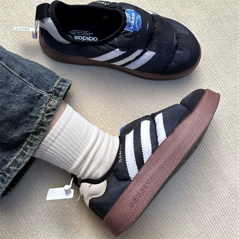 Adidas阿迪达斯正品三叶草秋冬季棉鞋男女时尚轻便时尚保暖面包鞋