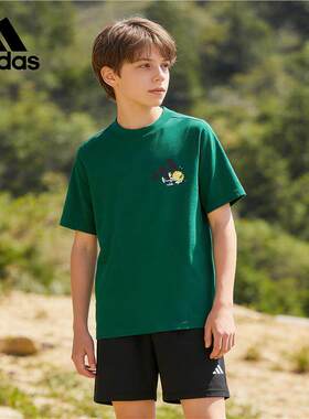 阿迪达斯正品运动服儿童2025款adidas针织经典休闲居家套装KC8473