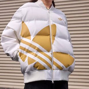 Adidas阿迪达斯三叶草男女秋冬新款保暖宽松运动防风羽绒服JL8410