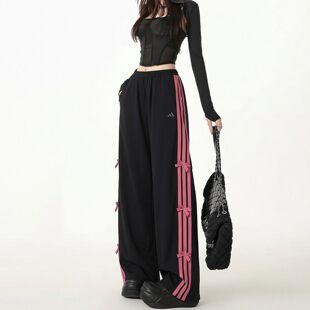 休闲裤 阿迪达斯运动裤 KR7598 扭扭裤 三条纹宽松香蕉裤 女裤 2026新款