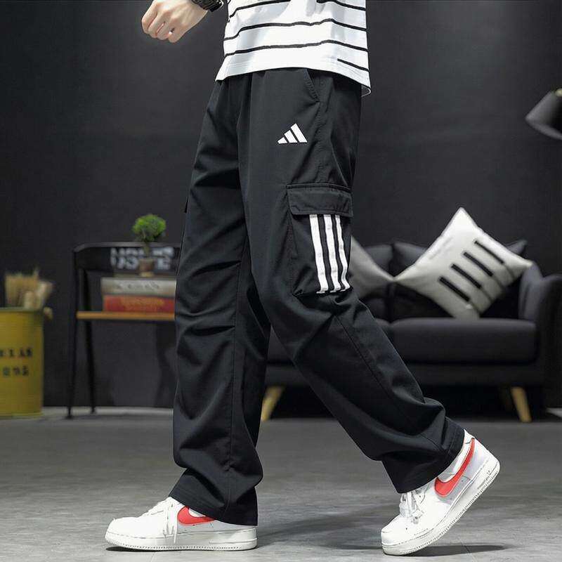 Adidas阿迪达斯裤子男秋季新款复古美式宽松直筒裤篮球长裤工装裤