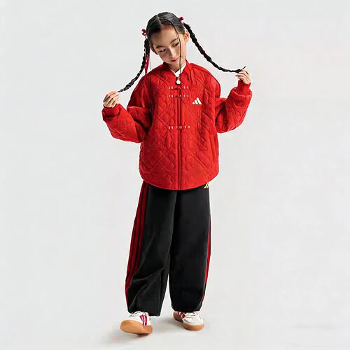 阿迪达斯大童中国风棉服夹克