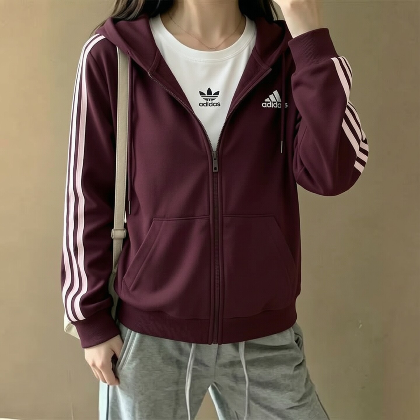 正品Adidas阿迪达斯外套女款2026秋季新款经典三条纹运动休闲上衣
