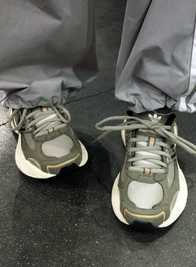 Adidas阿迪达斯男女鞋绿色缓震鞋透气厚底老爹鞋运动休闲鞋JR0052