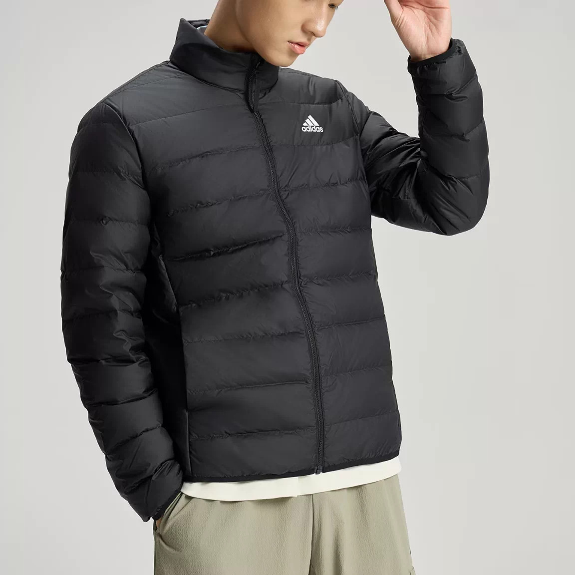 阿迪达斯轻薄立领羽绒服男2026冬季新款休闲运动服保暖外套KG3150