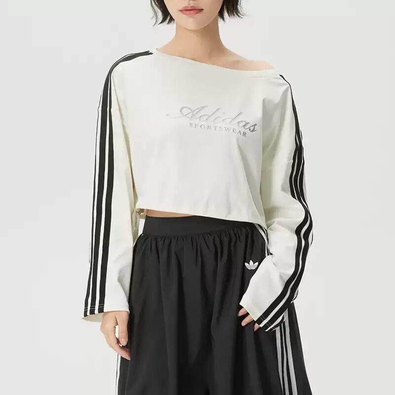 Adidas阿迪达斯女装长袖T恤2026春夏季新款休闲跑步运动服套头衫