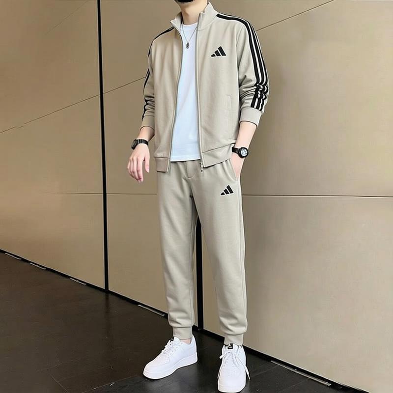 阿迪达斯运动套装男两件套秋季美式复古篮球宽松外套男卫裤长裤子
