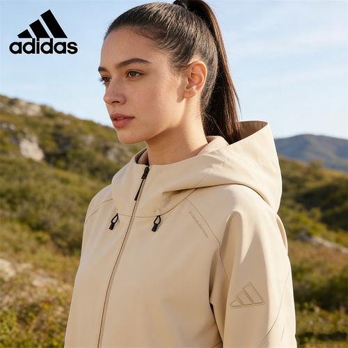 阿迪达斯正品运动夹克女子2025秋冬新款adidas休闲梭织外套JM8859
