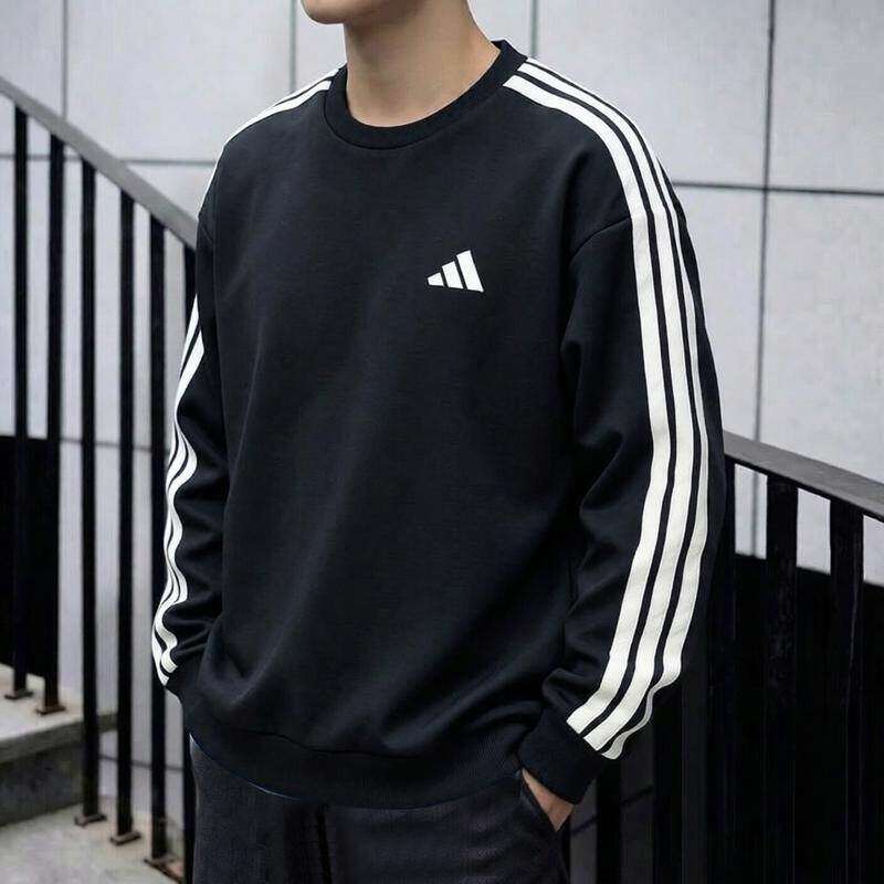 Adidas阿迪达斯卫衣男秋新款加厚保暖打底衫休闲宽松复古上衣外套