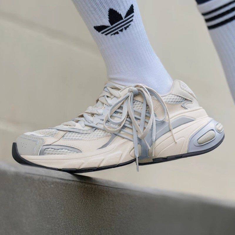 正品Adidas阿迪达斯三叶草跑步鞋情侣复古底增高老爹鞋男女JR7003