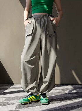Adidas阿迪达斯长裤女子秋季新款户外弯刀伞兵裤口袋工装裤JE8584