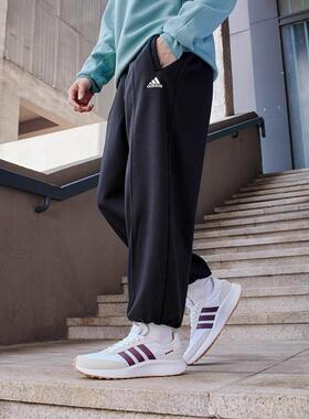 Adidas阿迪达斯男女同款运动长裤加绒休闲时尚黑色百搭卫裤JM9117