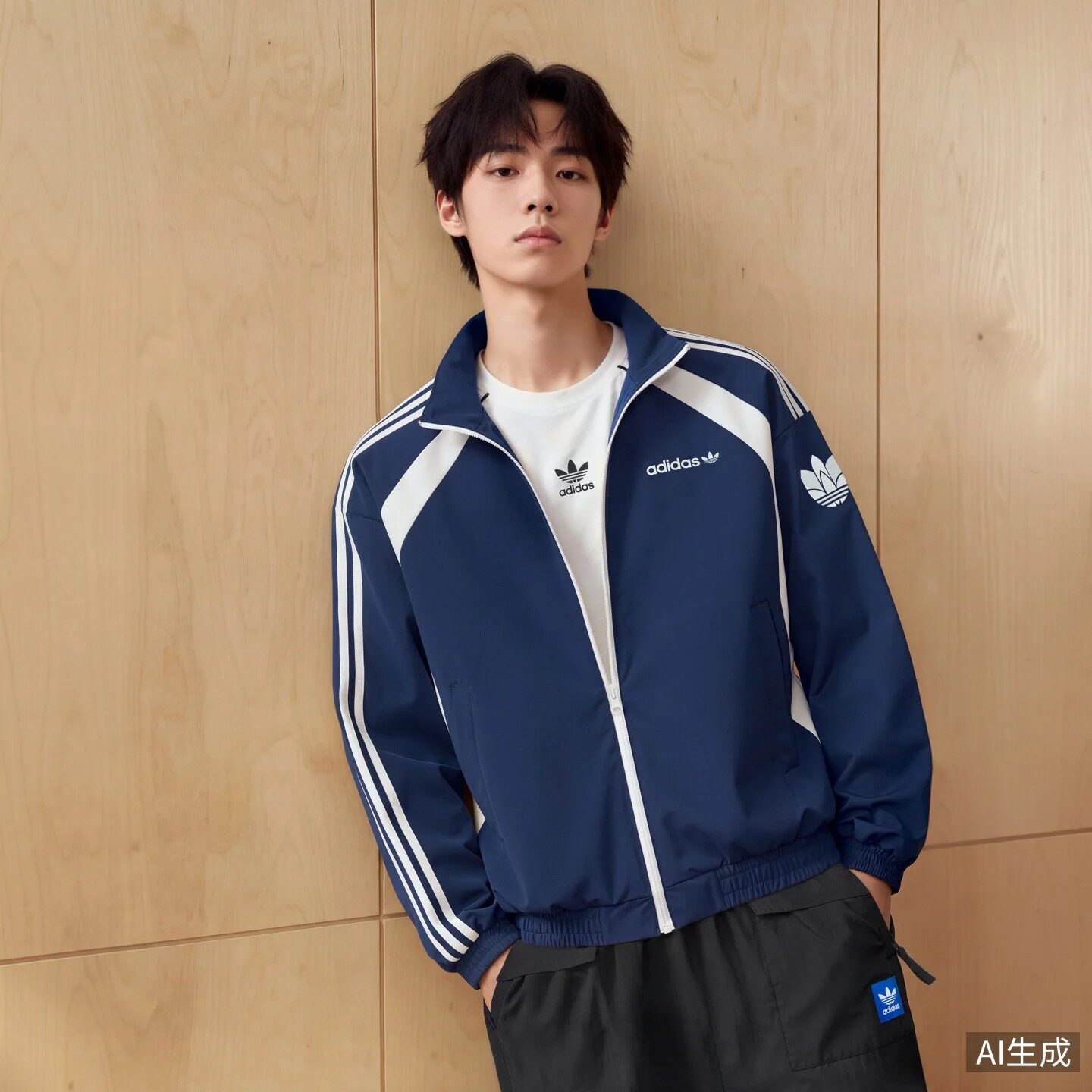 正品Adidas阿迪达斯三叶草男女2026秋休闲情侣运动棉服棉袄面包服