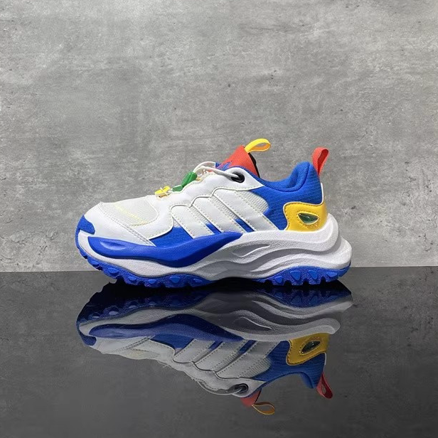 Adidas阿迪达斯男童2026新款MAXXWAVY跑步鞋厚底休闲老爹鞋JH7169