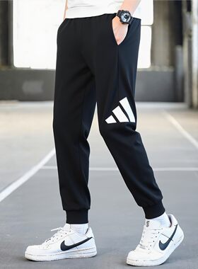 Adidas阿迪达斯运动裤男2026秋季收口针织小脚篮球卫裤长裤IN6163