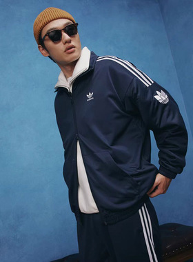 Adidas阿迪达斯外套三叶草男女正品经典复古三条纹运动上衣JL8398