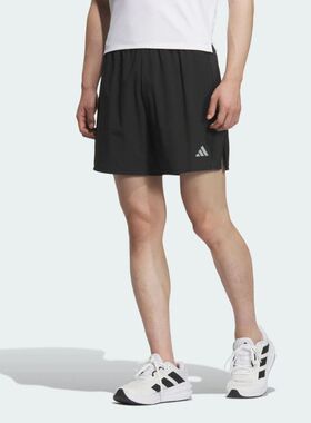 Adidas阿迪达斯正品夏2026新款透气侧开叉跑步运动轻薄短裤JZ2349